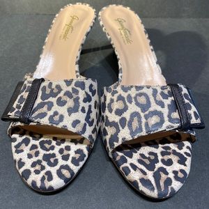 Gianni Ferrante leopard print low slide w/glitter
